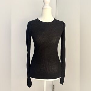 LINE Black Long Sleeve Cashmere Knit Top